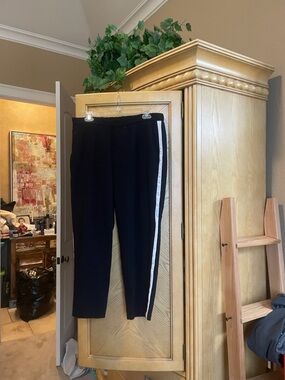 Old navy black with white stripe pants size 12